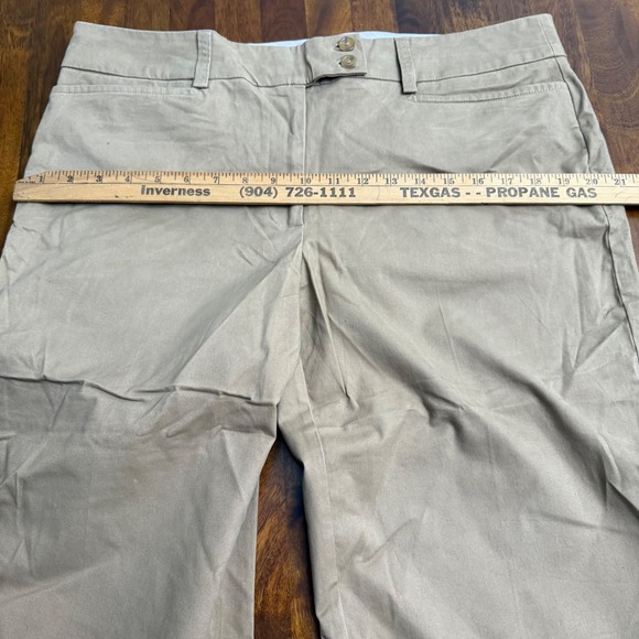 George Designs by Mark Eisen Women's Khaki Twill Pants Size 16 Cotton Blend - Picture 11 of 11